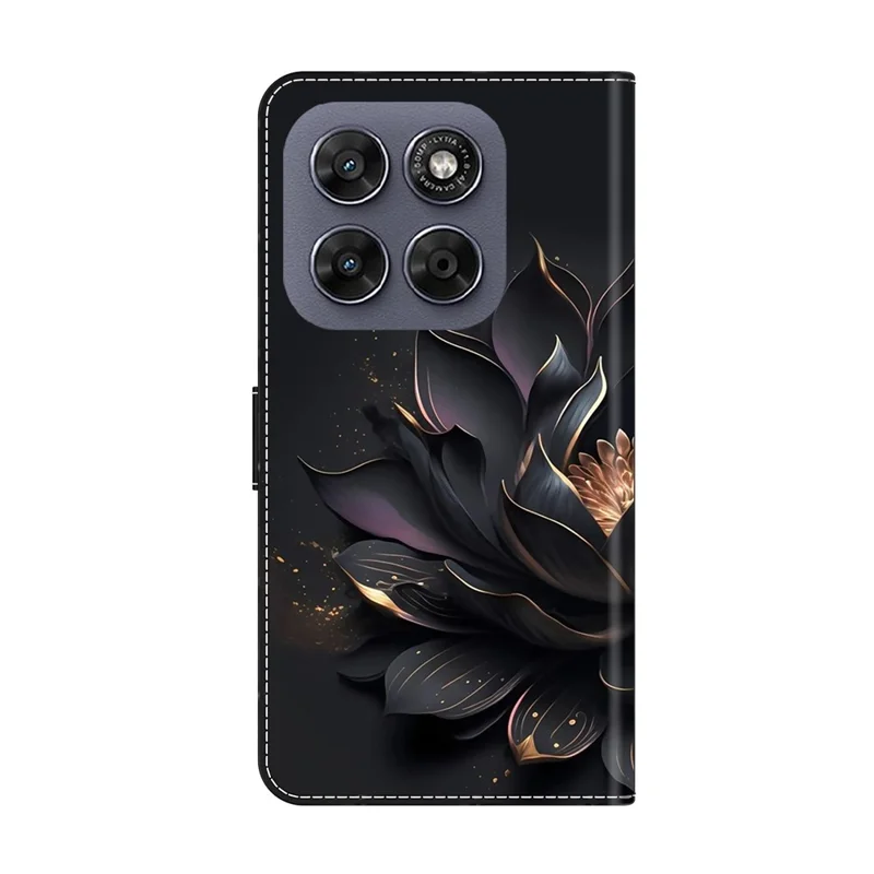 For Motorola Moto G17 Power 4G / G17 4G / G15 4G / G15 Power 4G Case Magnetic Clasp 3D Pattern Leather Wallet Phone Cover - Purple Lotus