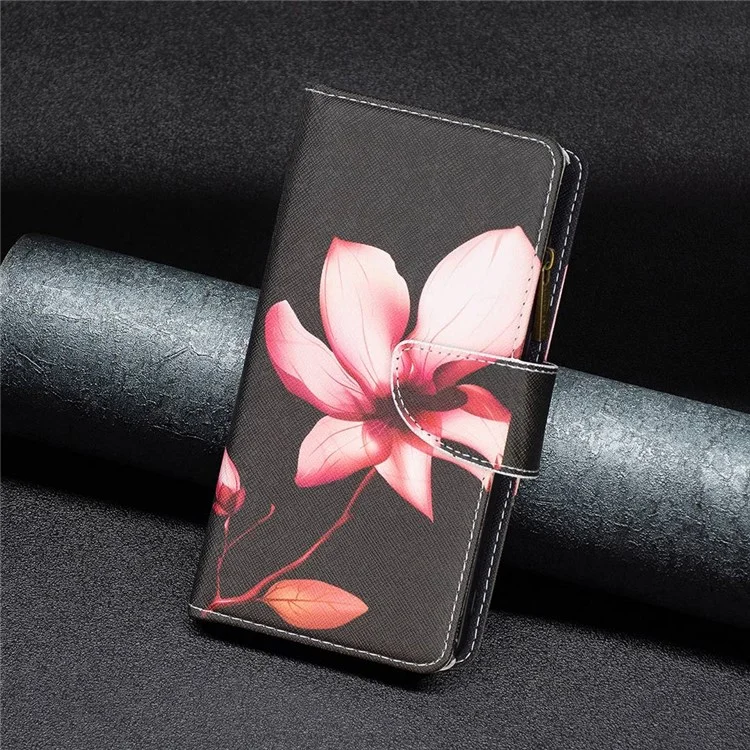 BF Pattern Printing Leather Series-4 Per Samsung Galaxy A54 5G Wallet Case Style-03 Pocket Pocali - Fiore Rosa