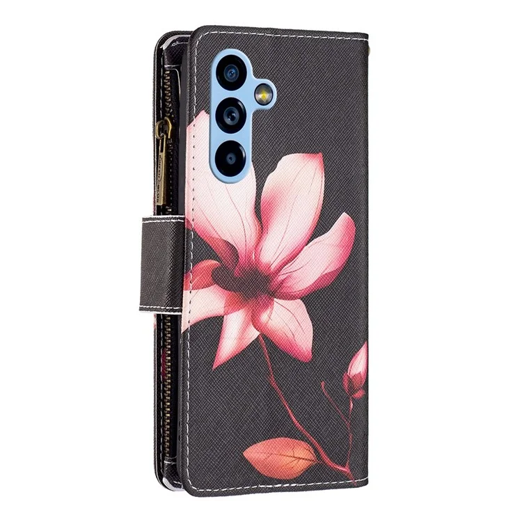 BF Pattern Printing Leather Series-4 Per Samsung Galaxy A54 5G Wallet Case Style-03 Pocket Pocali - Fiore Rosa