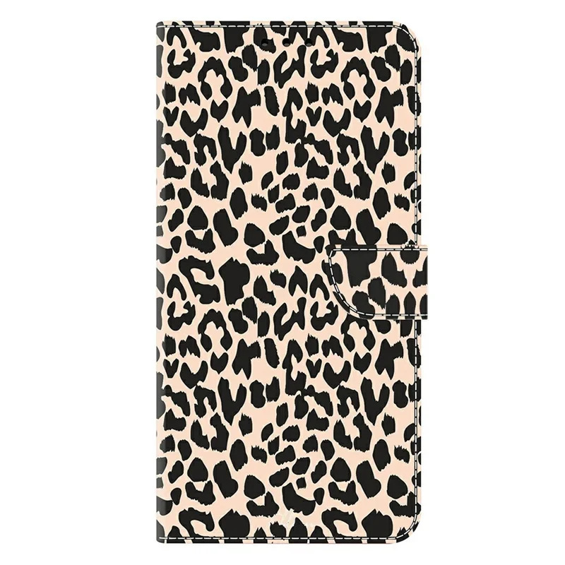 Phone Case For Google Pixel 10a Pattern Printed TPU + PU Leather Flip Cover with Card Slot - Leopard Print