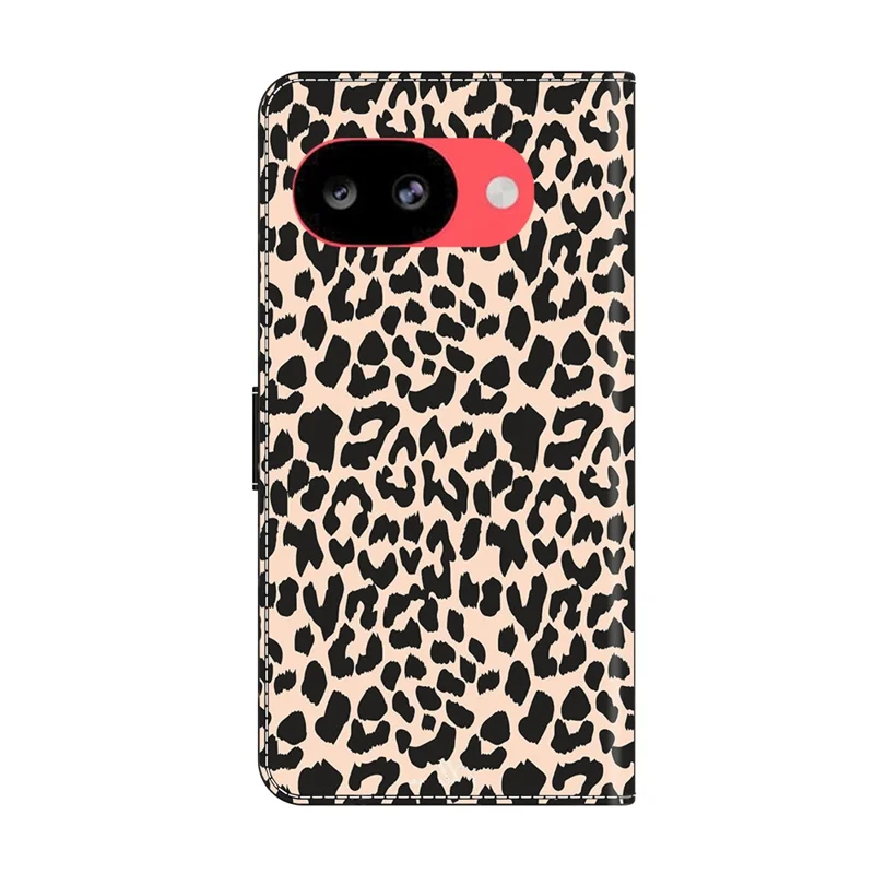 Phone Case For Google Pixel 10a Pattern Printed TPU + PU Leather Flip Cover with Card Slot - Leopard Print