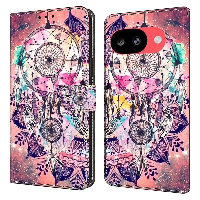 Wallet Case For Google Pixel 10a Pattern Printing Stand Leather Flip Phone Cover - Wind Chime