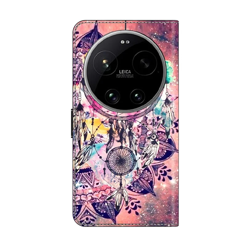 Wallet Case For Xiaomi 17 Ultra 5G Pattern Printing Stand Leather Flip Phone Cover - Wind Chime