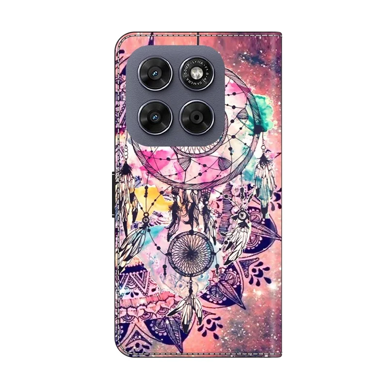 Wallet Case For Motorola Moto G67 5G  /  G77 5G Pattern Printing Stand Leather Flip Phone Cover - Wind Chime