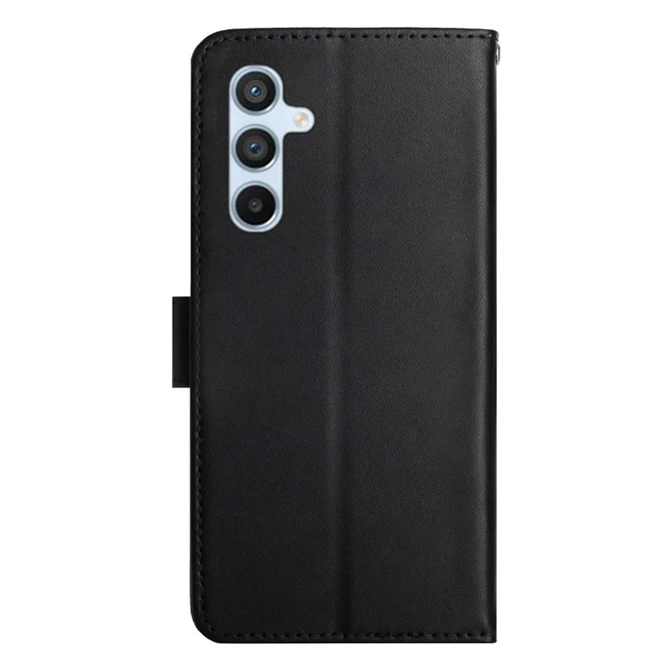 HT02 Strong Magnetic Clasp Phone Case per Samsung Galaxy A54 5G, Portafoglio Stand Pelle Nappa Vera Texture Flip Phone Cover - Nero