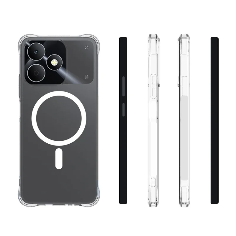 Achat en vrac pour Realme Note 80 4G Étui magnétique TPU Antichute Coque arrière - Transparent