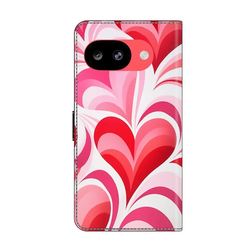 Wallet Case For Google Pixel 10a Stand Pattern Printing PU Leather Flip Phone Cover - Love