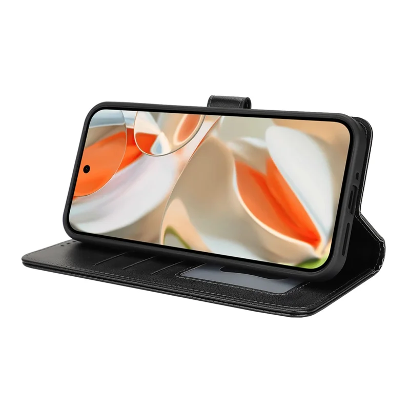 For Google Pixel 9 Pro  /  Pixel 9 Stand Case Shockproof Leather Wallet Phone Cover - Black