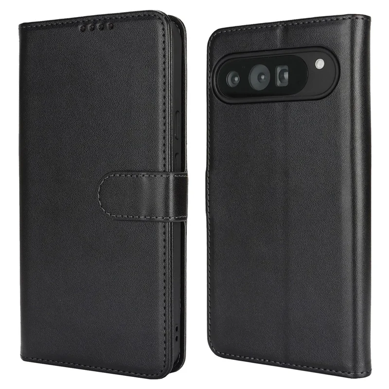 For Google Pixel 9 Pro XL Stand Case Shockproof Leather Wallet Phone Cover - Black