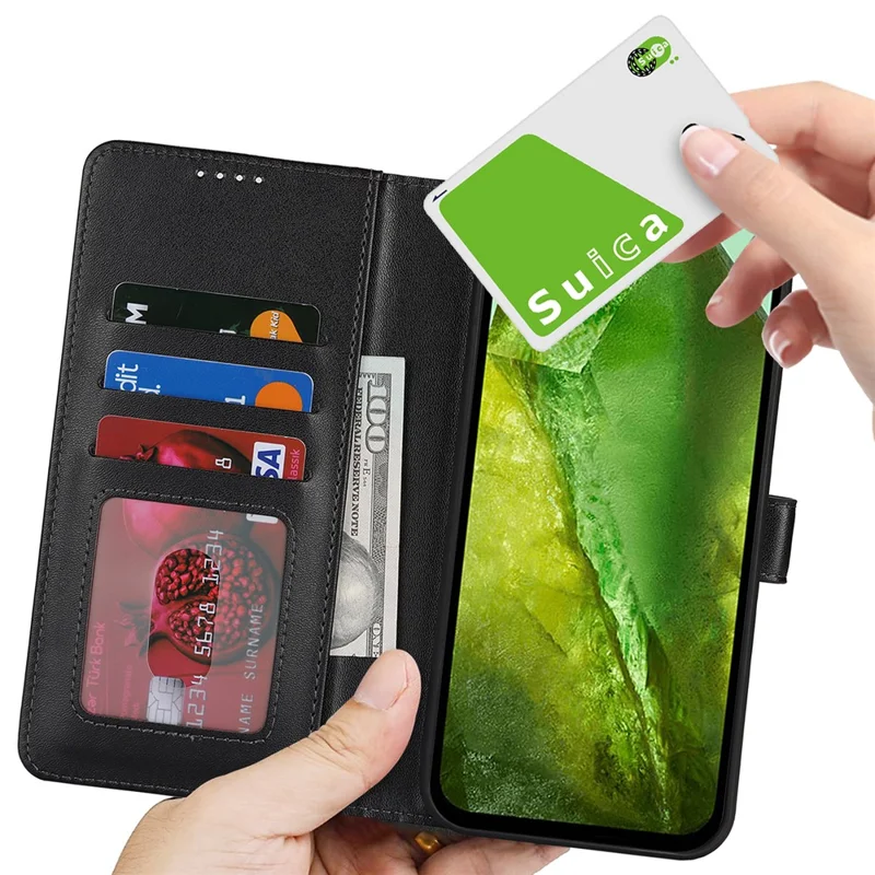 For Google Pixel 8a Stand Case Shockproof Leather Wallet Phone Cover - Black