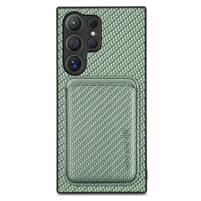 For Samsung Galaxy S26 Ultra Magnetic Case Detachable Card Holder Phone Back Cover - Green