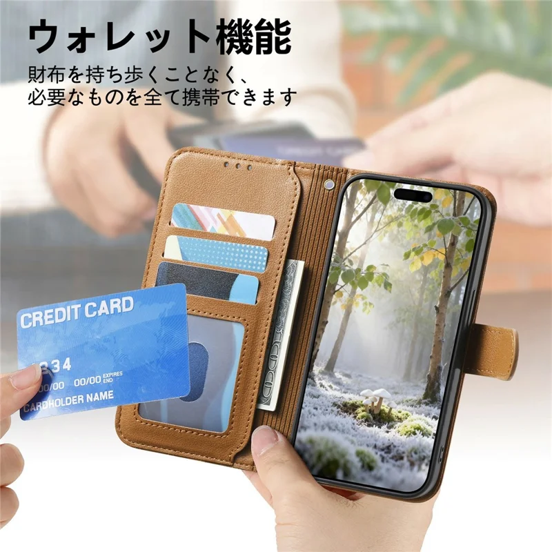 For Google Pixel 10 Pro XL Stand Case Imprint TPU PU Leather Zipper Pocket Wallet Phone Cover with Strap - Brown