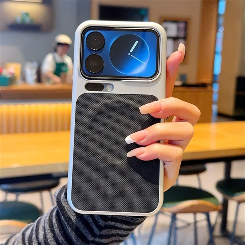 For Xiaomi 17 Pro Magnetic Case Diamond Texture Leather Coated PC Anti-drop Phone Cover - Black