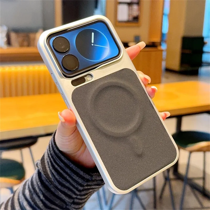 For Xiaomi 17 Pro Max Magnetic Case Diamond Texture Leather Coated PC Anti-drop Phone Cover - Black