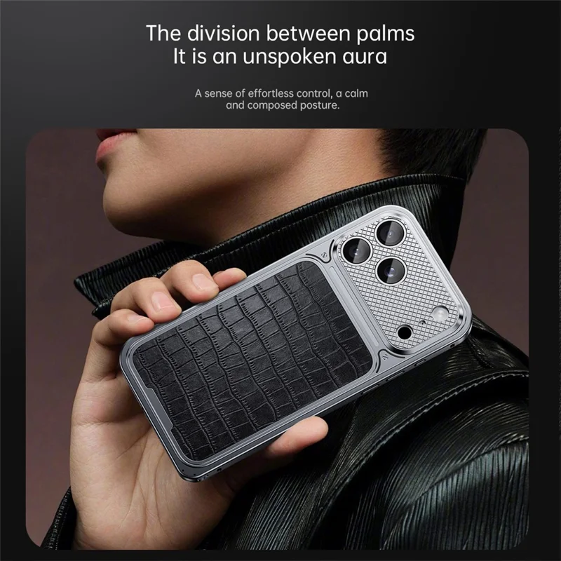 For iPhone 17 Pro Max Magnetic Case Metal Spring Buckle Leather Coated TPU Phone Cover - Orange