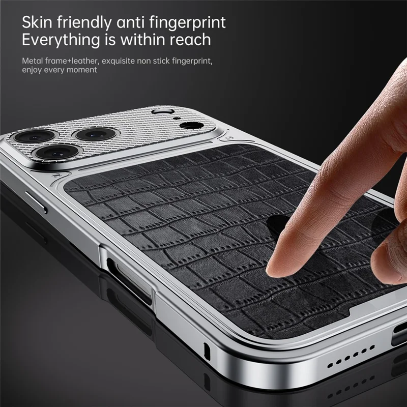 Für iPhone 17 Pro Magnetische Hülle mit Metallfeder-Schnalle, Lederbeschichtete TPU-Handyhülle - Orange