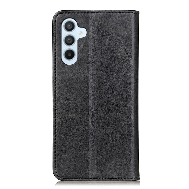 Cowhide Texture Phone Cover For Samsung Galaxy A54 5G, Split Leather + TPU Magnetic Auto Closing Scratch-resistant Phone Case Stand Wallet - Black