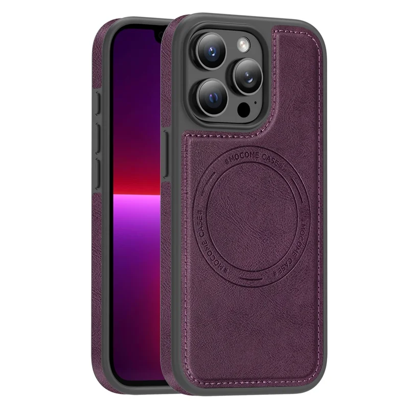 Capa para iPhone 13 Pro Compatível com MagSafe, Capa Traseira em Pele - Roxo Escuro