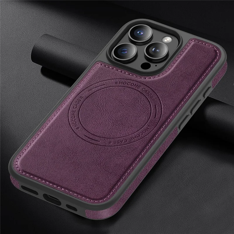 Capa para iPhone 13 Pro Compatível com MagSafe, Capa Traseira em Pele - Roxo Escuro