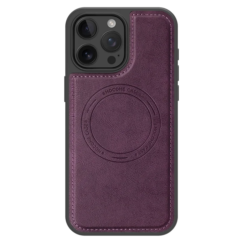 Capa para iPhone 13 Pro Max Compatível com MagSafe, Capa Traseira em Pele - Roxo Escuro