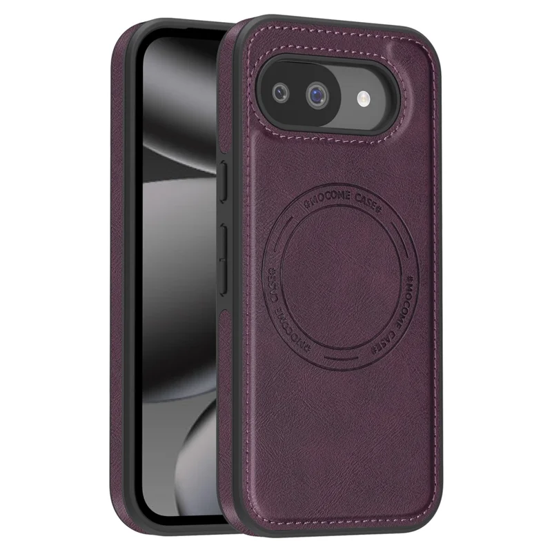 For Google Pixel 10a Magnetic Phone Case Leather Back Phone Cover - Dark Purple