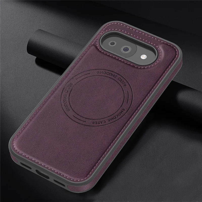 For Google Pixel 10a Magnetic Phone Case Leather Back Phone Cover - Dark Purple