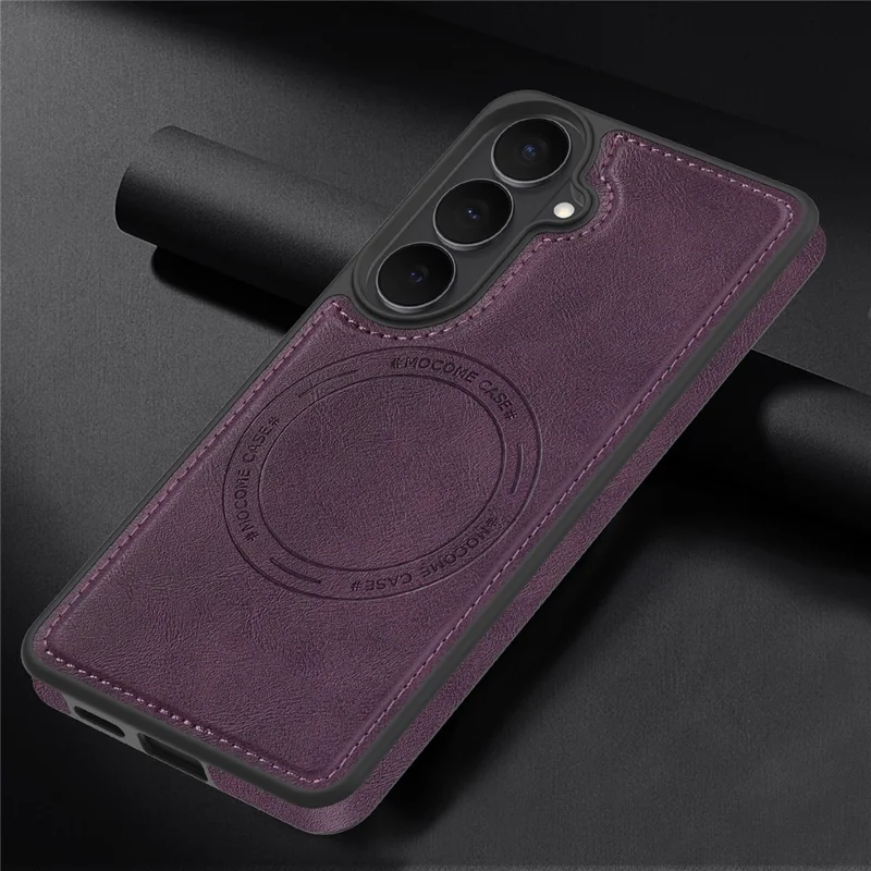 Capa de Telemóvel em Pele com Compatibilidade MagSafe para Samsung Galaxy S26 - Roxo Escuro