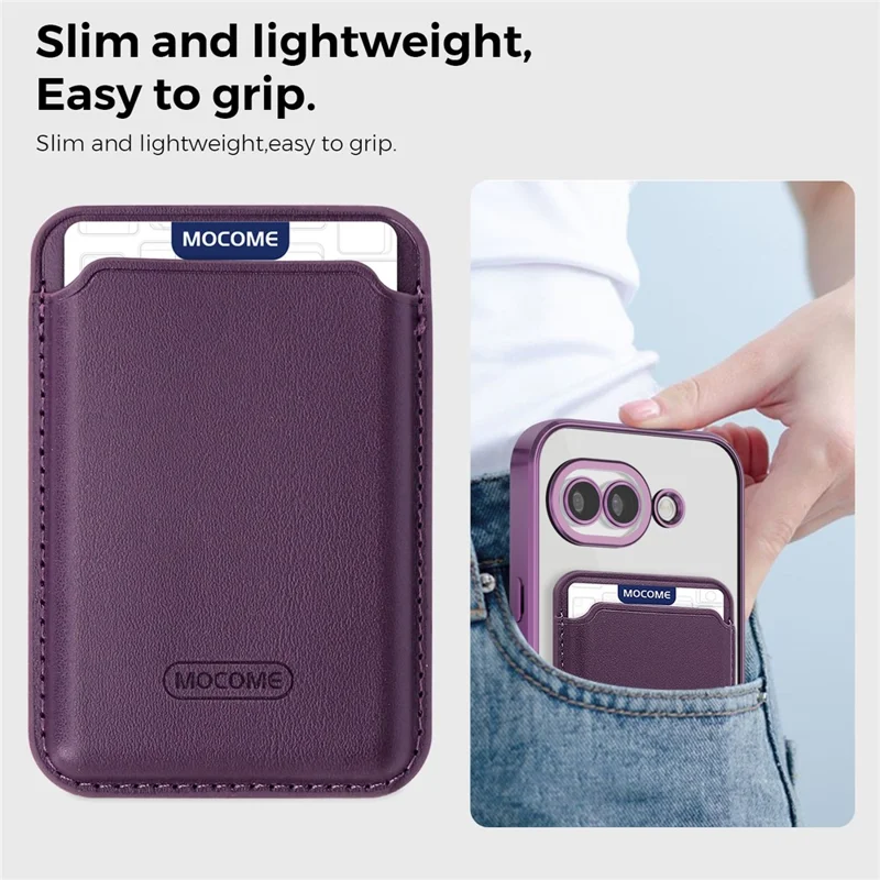 For Google Pixel 10a Magnetic Phone Case TPU + PC Mobile Cover with Card Bag - Purple