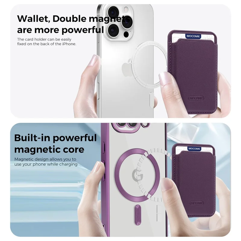 For Google Pixel 10a Magnetic Phone Case TPU + PC Mobile Cover with Card Bag - Purple
