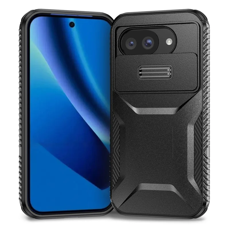 For Google Pixel 10a Case Camshield TPU + PC Phone Cover Non-Slip Side Edge - Black