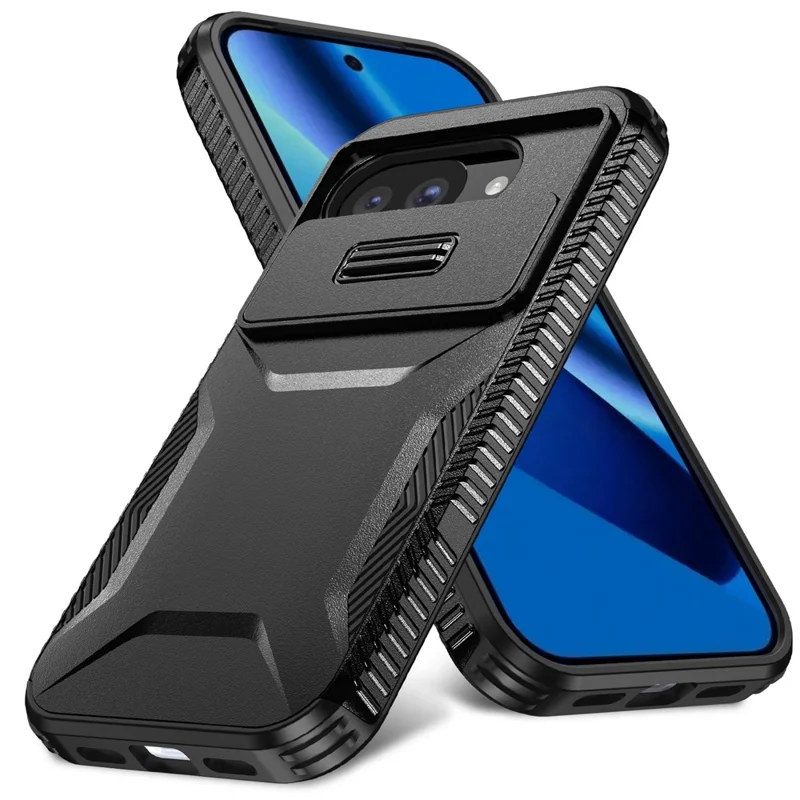 For Google Pixel 10a Case Camshield TPU + PC Phone Cover Non-Slip Side Edge - Black