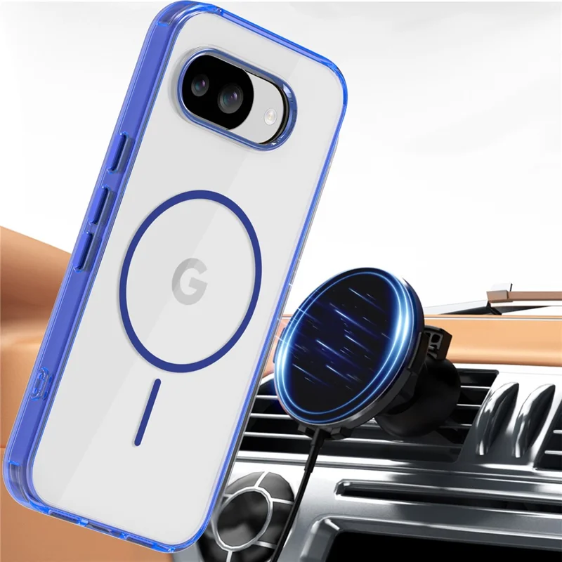 For Google Pixel 10a Magnetic Case TPU PC Clear Phone Cover - Sapphire