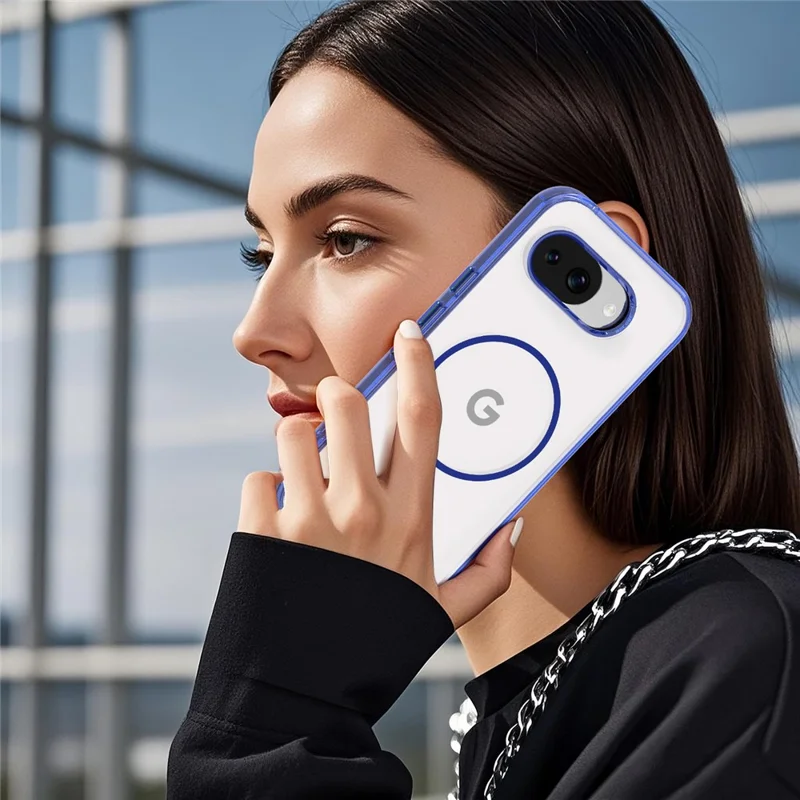 For Google Pixel 10a Magnetic Case TPU PC Clear Phone Cover - Sapphire