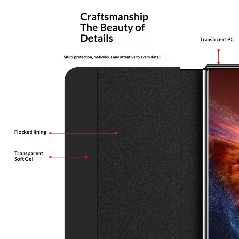 For Honor Magic V6 5G Case View Window PU Leather Stand Smart Phone Cover - Black