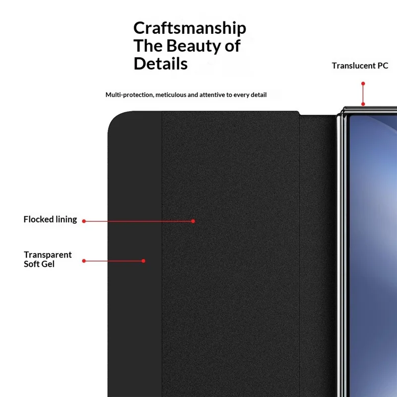 For vivo X Fold6 5G Case View Window PU Leather Stand Smart Phone Cover - Black