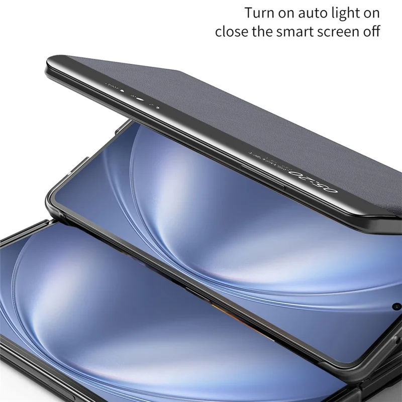 For vivo X Fold6 5G Case View Window PU Leather Stand Smart Phone Cover - Black