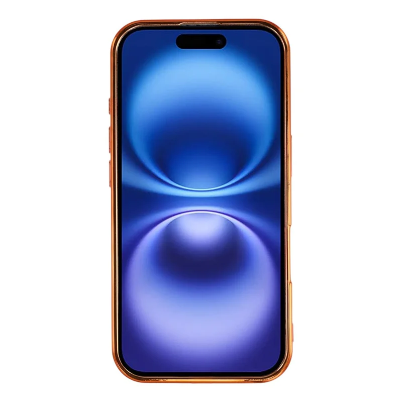 For iPhone 16 Magnetic Case Electroplated TPU Phone Cover with Lens Film - Orange