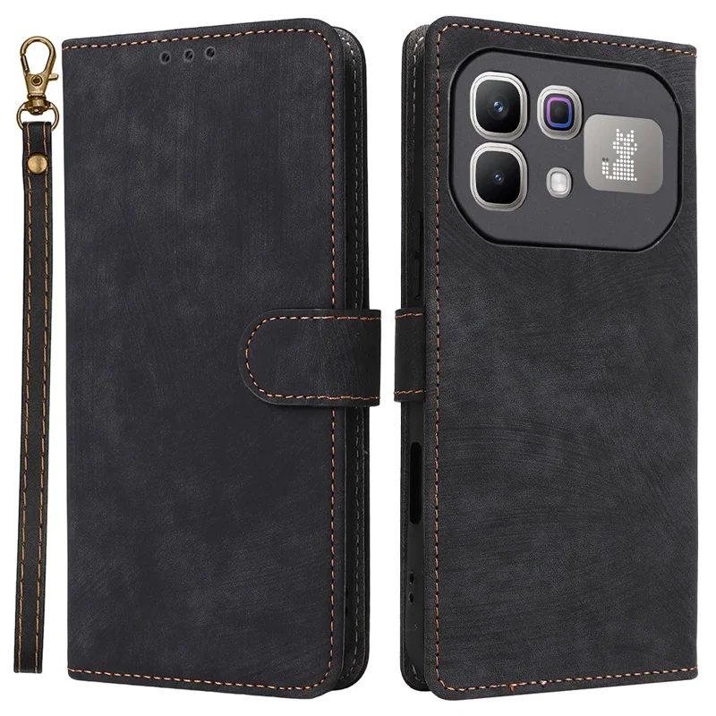 For Infinix Note 60 5G / 60 Pro 5G Case Wallet RFID Blocking PU Leather Phone Cover Stand with Strap - Black
