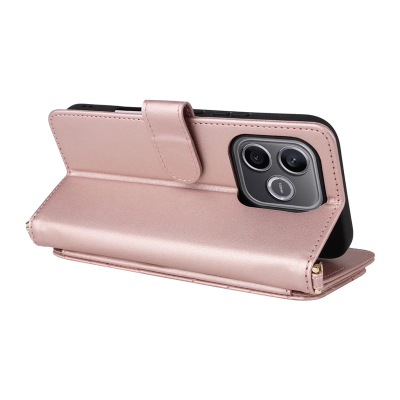 For Honor 600 Lite 5G / 500 Smart 5G Leather Case Stand Wallet Phone Cover with Shoulder / Wrist Strap - Pink