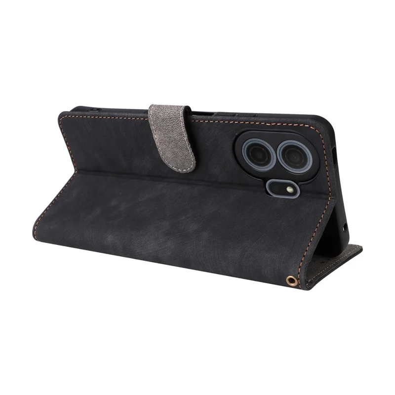 For TCL NxtPaper 70 Pro 5G Case Wallet RFID Blocking PU Leather Phone Cover Stand with Strap - Black