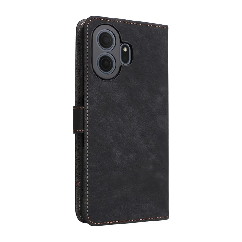 For TCL NxtPaper 70 Pro 5G Case Wallet RFID Blocking PU Leather Phone Cover Stand with Strap - Black