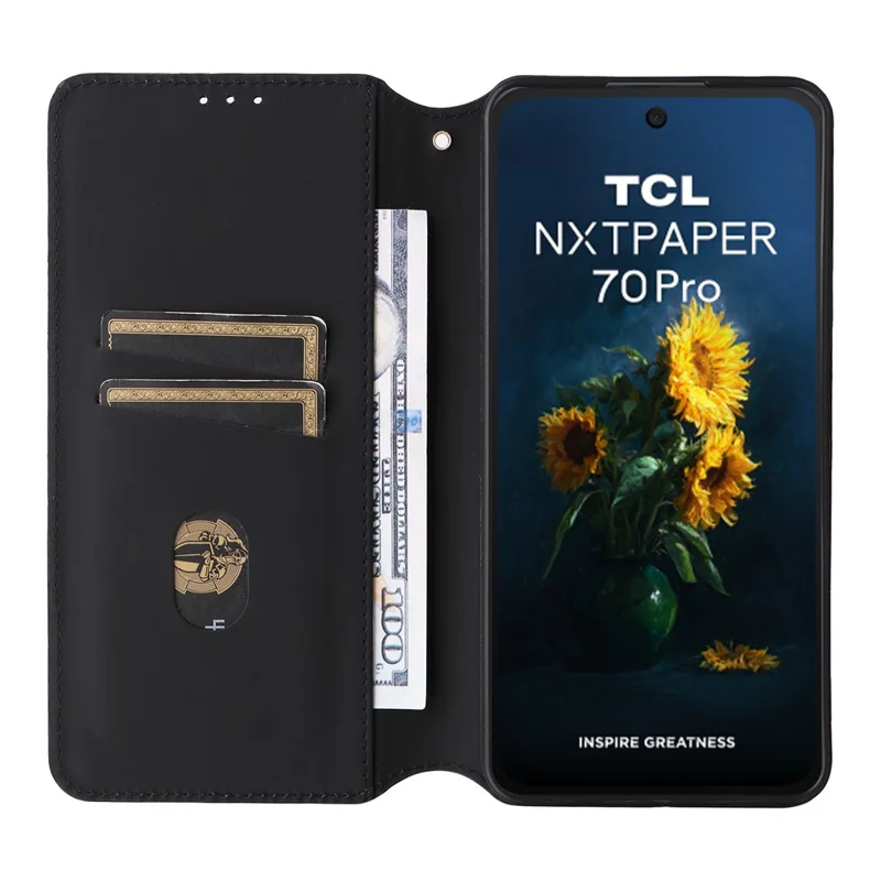 For TCL NxtPaper 70 Pro 5G Case Wallet Rhombus Imprinted PU Leather Phone Cover - Red