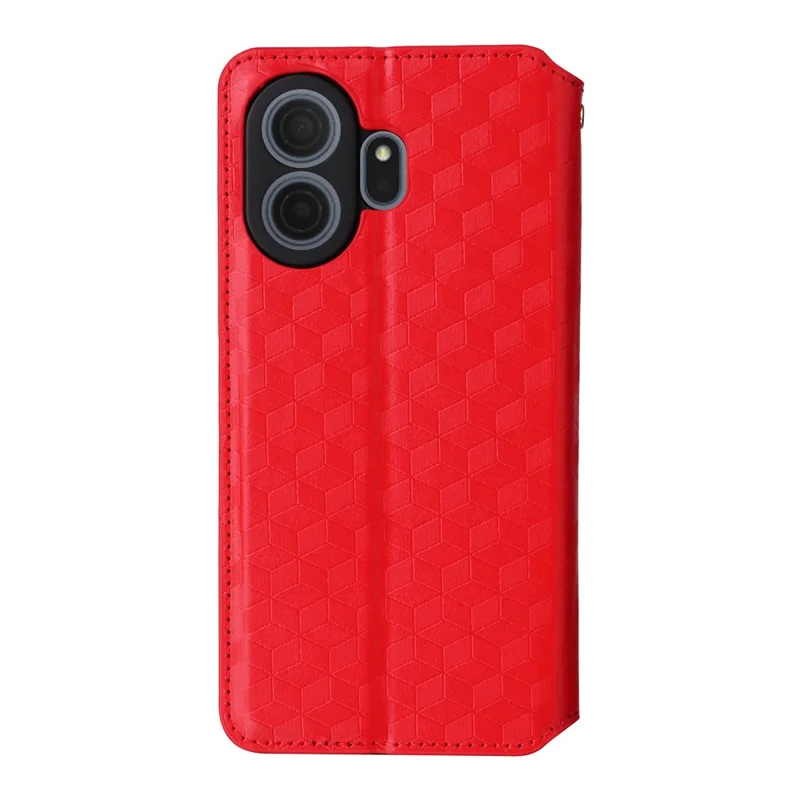 For TCL NxtPaper 70 Pro 5G Case Wallet Rhombus Imprinted PU Leather Phone Cover - Red