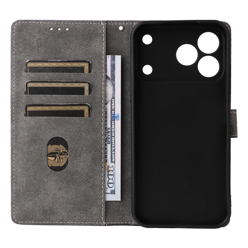 For ZTE Blade V80 Pro 4G / V80 Vita Case Wallet RFID Blocking PU Leather Phone Cover Stand with Strap - Black