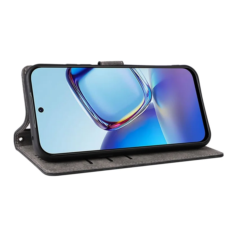 For ZTE Blade V80 Pro 4G / V80 Vita Case Wallet RFID Blocking PU Leather Phone Cover Stand with Strap - Black