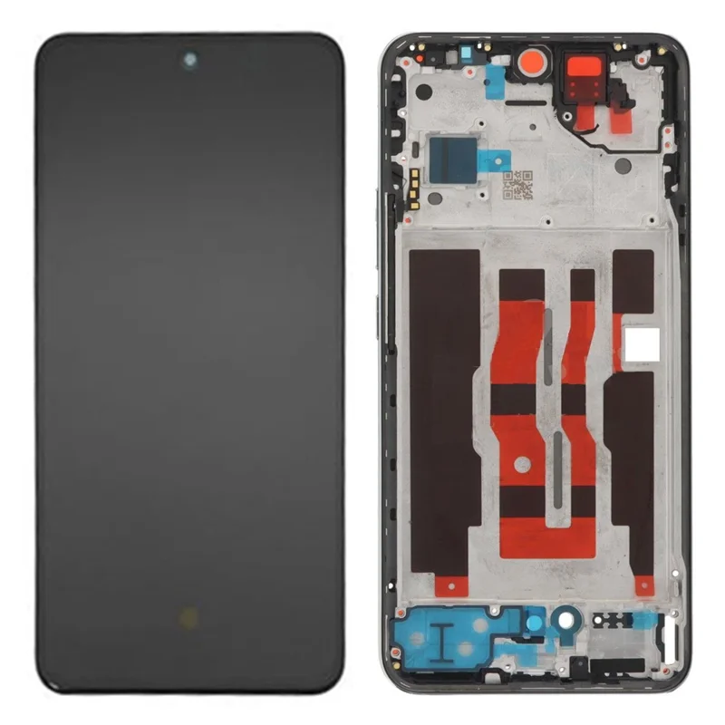For Oppo Reno12 5G (Global) Grade B OLED Screen and Digitizer Assembly + Frame Spare Part (Without Logo) - Black