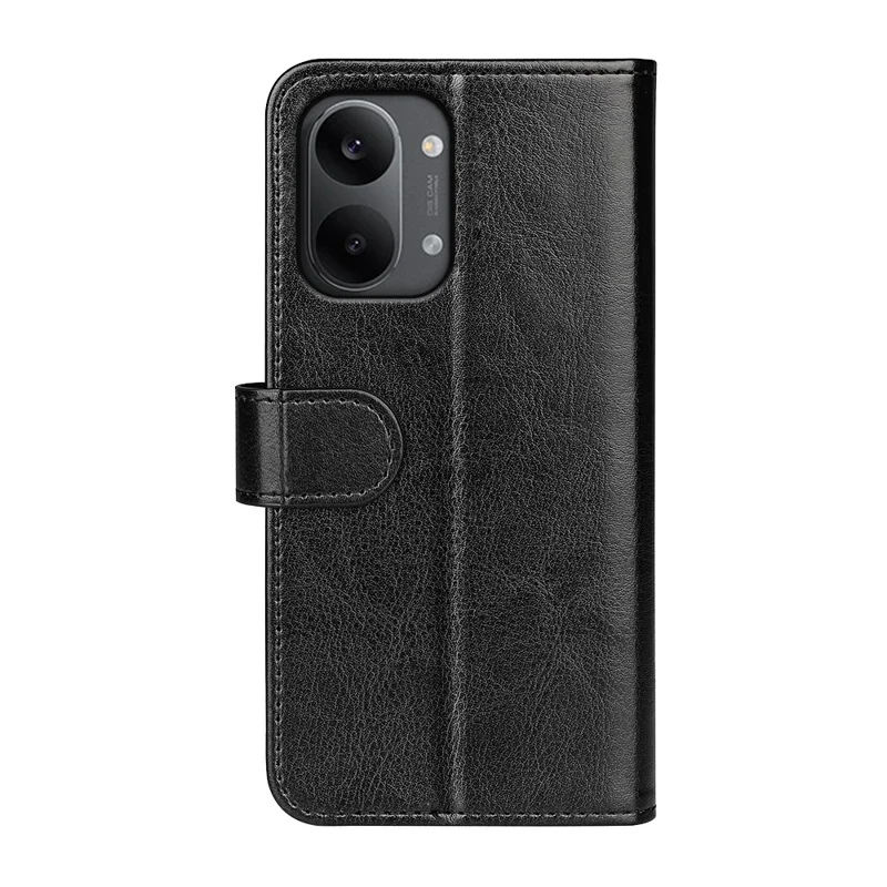 For Xiaomi Poco X8 Pro Max 5G Case Crazy Horse Texture Stand Leather Phone Cover - Black