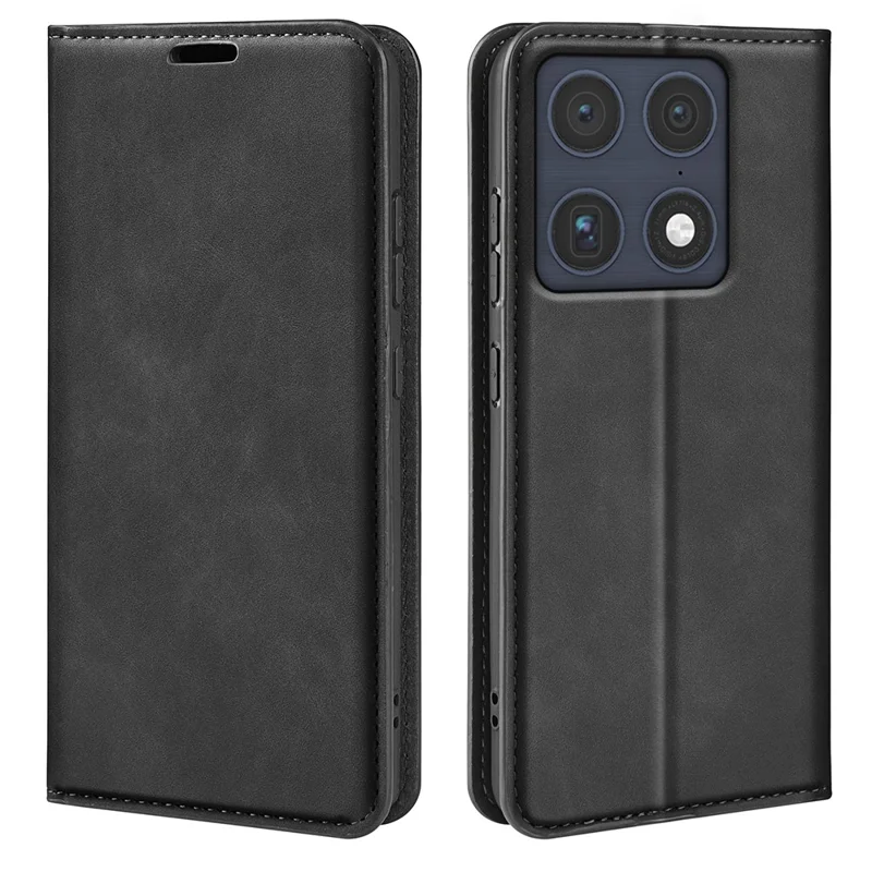 For Motorola Signature 5G / Moto X70 Air Pro 5G Case Skin Touch Leather Wallet Phone Cover - Black