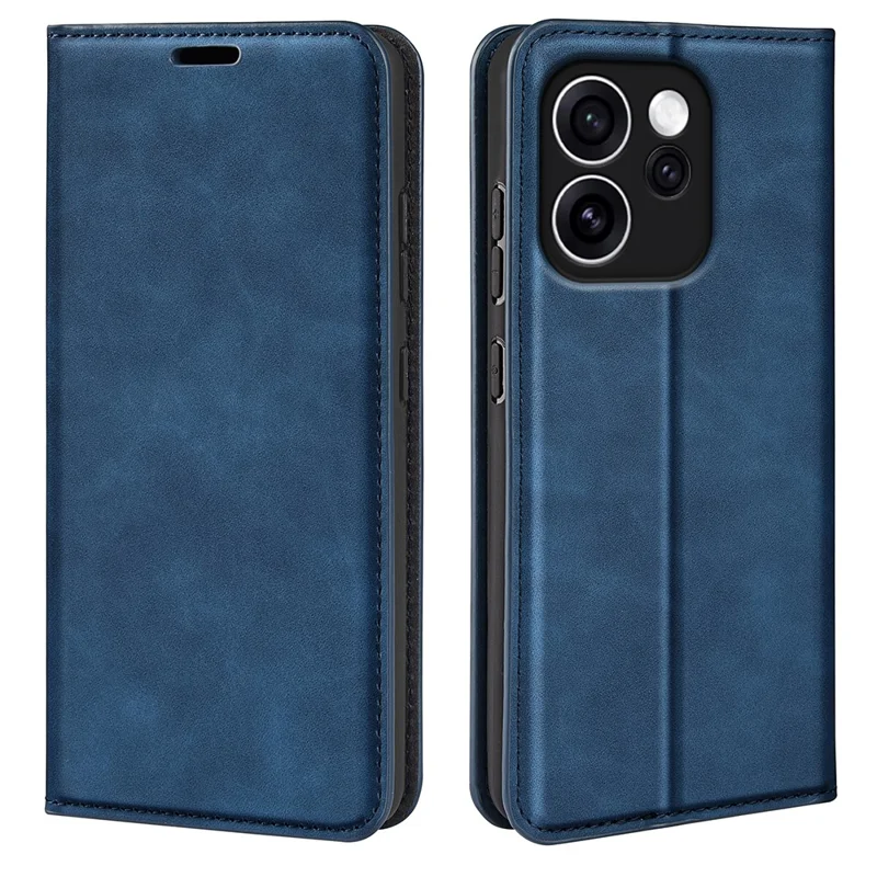 For Oppo Reno15 F 5G Case Skin Touch Leather Wallet Phone Cover - Blue