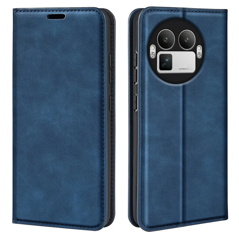 For Realme GT 8 Pro 5G Case Skin Touch Leather Wallet Phone Cover - Blue